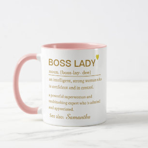 Caneca Definição de Chefe Feminina Presente de Esc