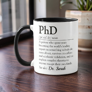 Caneca Definição de Dicionário de PhD Engraçada