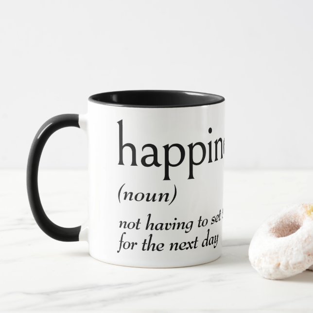 Caneca Definição De Dicionário Para FELICIDADE (Com Donut)