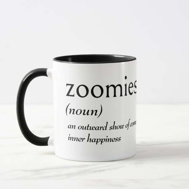 Caneca Definição de Dicionário para ZOOMIES (Esquerda)