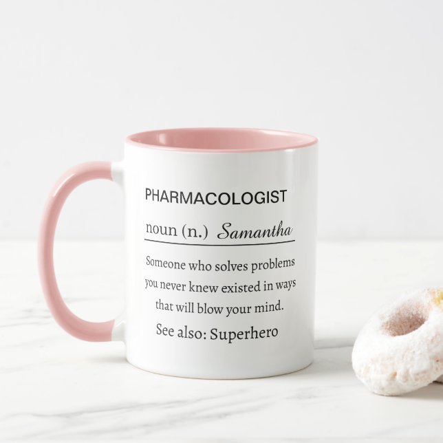 Caneca Definição de Farmacologista Personalizada e Divert (Com Donut)