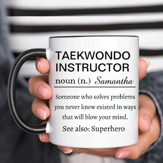 Caneca Definição de Instrutor de Taekwondo Personalizada 