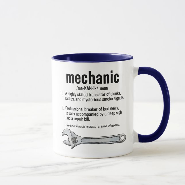 Caneca Definição de Mecânico  (Direita)