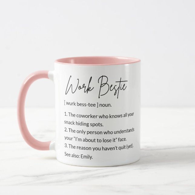 Caneca Definição de Melhor Amiga de Trabalho Fofa Adoráve (Esquerda)
