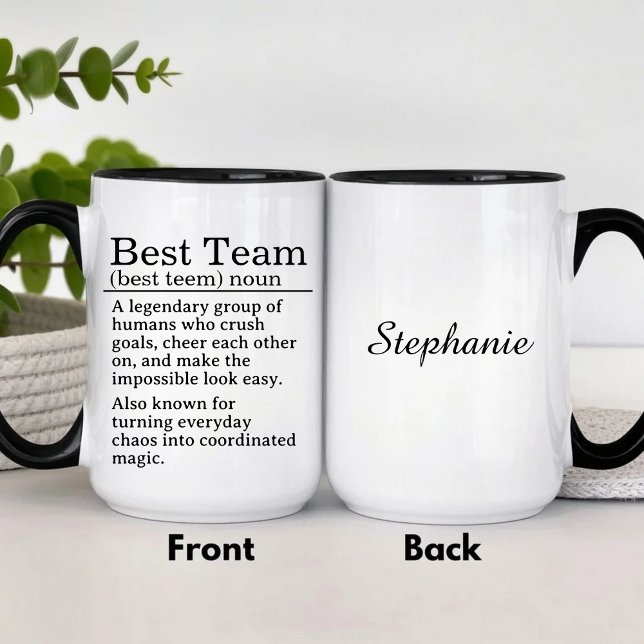 Caneca Definição de Melhor Equipe Personalizada (Criador carregado)