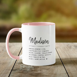Caneca Definição de Nome Personalizado de Script Moderno