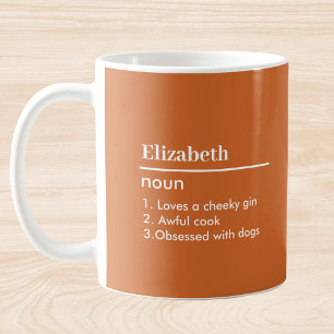 Caneca Definição de Nome Personalizado Laranja