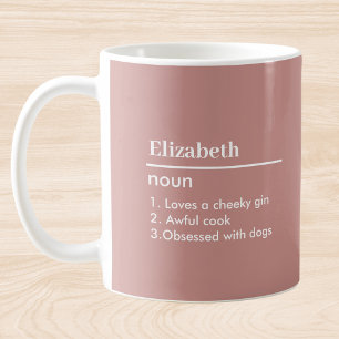 Caneca Definição de Nome Personalizado Rosa