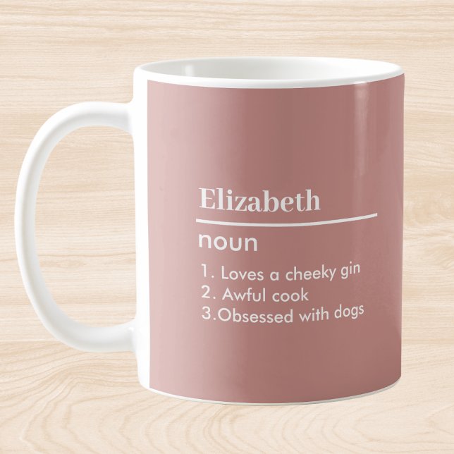Caneca Definição de Nome Personalizado Rosa (Criador carregado)