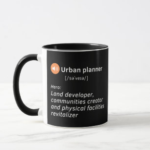 Caneca Definição de planejador urbano presente de ideias