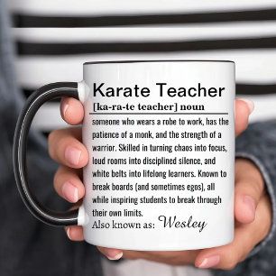 Caneca Definição de Professor de Caratê Personalizada e D