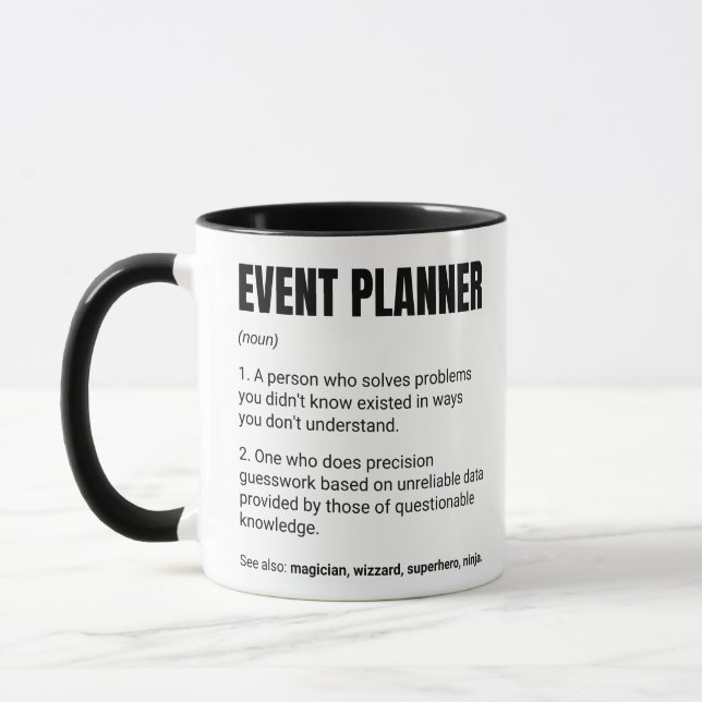 Caneca Definição de Trabalho de Planeador de Eventos (Esquerda)
