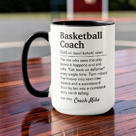 Caneca Definição de Treinador de Basquete Agradecimento P