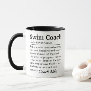 Caneca Definição de Treinador de Natação Apreciação Perso