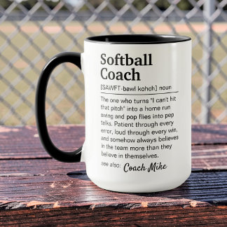 Caneca Definição de Treinador de Softbol Presente de Agra