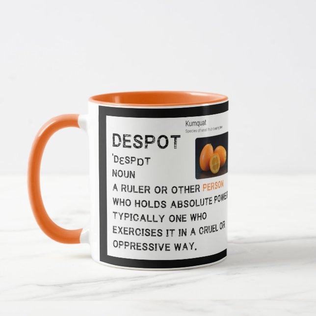 Caneca Definição de um déspota (ver também Kumquat) (Esquerda)