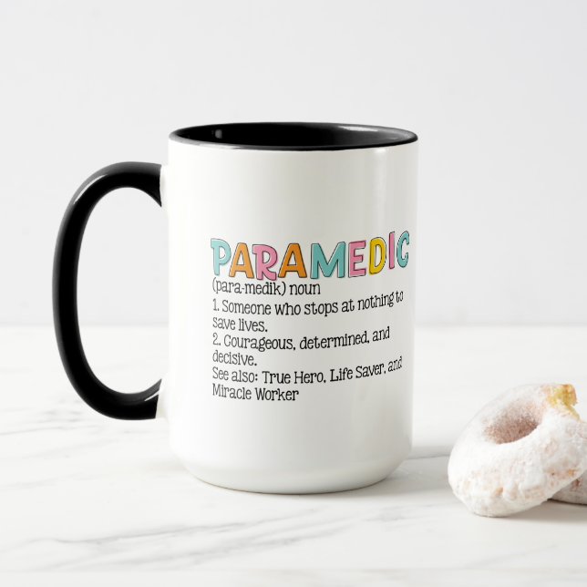 Caneca Definição de um monograma de adição paramédico (Com Donut)