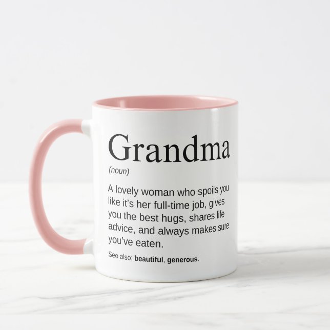 Caneca Definição de Vovó Fofa e Querida Avó (Esquerda)