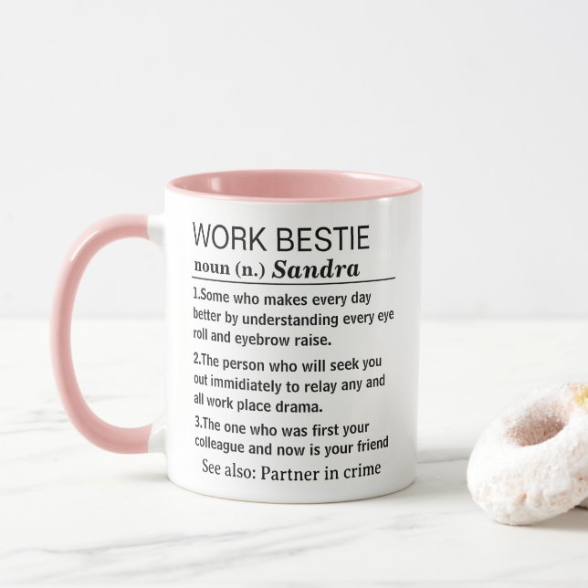 Caneca Definição Divertida de Melhor Amiga Personalizada  (Com Donut)