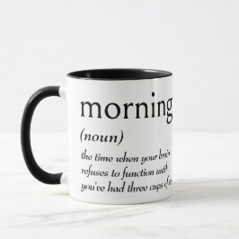 Caneca Definição do Dicionário para MANHÃ