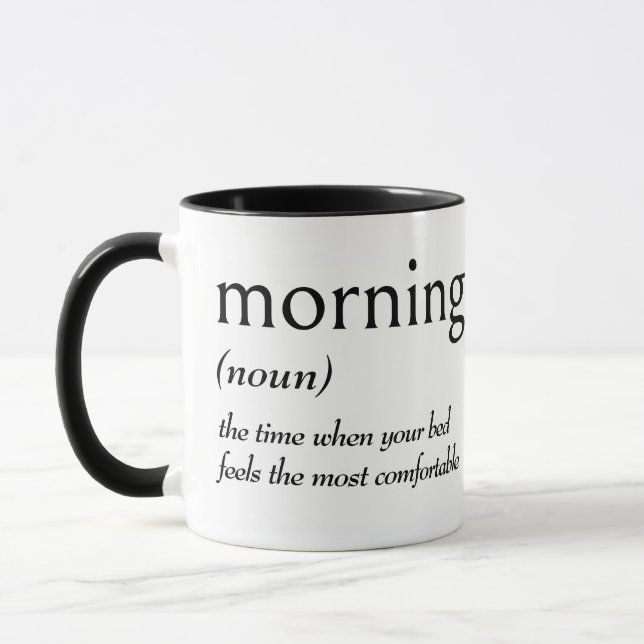 Caneca Definição do Dicionário para MANHÃ (Esquerda)