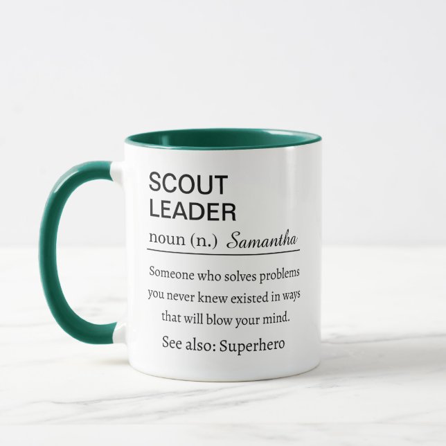 Caneca Definição Engraçada de Líder de Escoteiros (Esquerda)