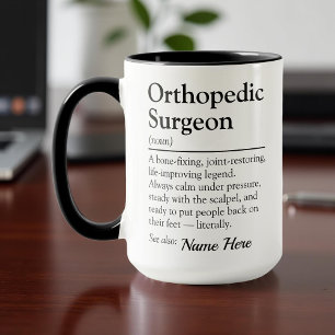 Caneca Definição Engraçada e Personalizada de Cirurgião O