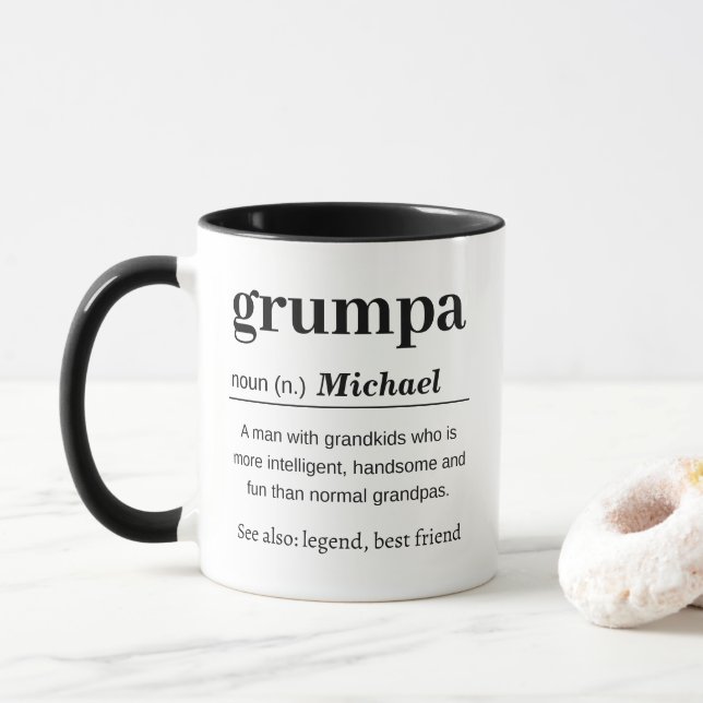 Caneca Definição Personalizada de Grumpa (Com Donut)