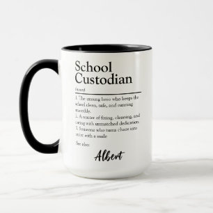 Caneca Definição Personalizada de Zelador Escolar