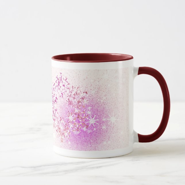 Caneca Deixais lhe para nevar rosa (Direita)