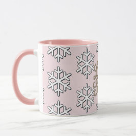 Caneca Deixe-A Neve Cor-De-Rosa Combo Branco