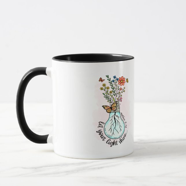Caneca "DEIXE SUA LUZ brilhar" DESIGN BÊBO SIMPLES VERSO  (Esquerda)