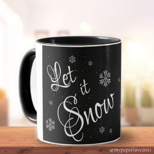 Caneca Deixem-na Neve Negra Branca Neve Flatada Natal