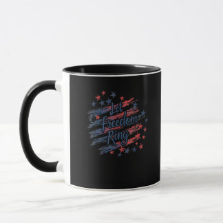 Caneca Deixem o anel da liberdade Patriótico 4 de julho,