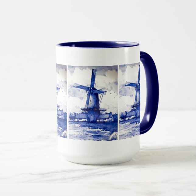 Caneca Delft Blue Windmill (Frente Esquerda)