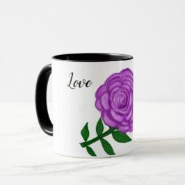 Caneca Delicar Amor Com Flor Roxo