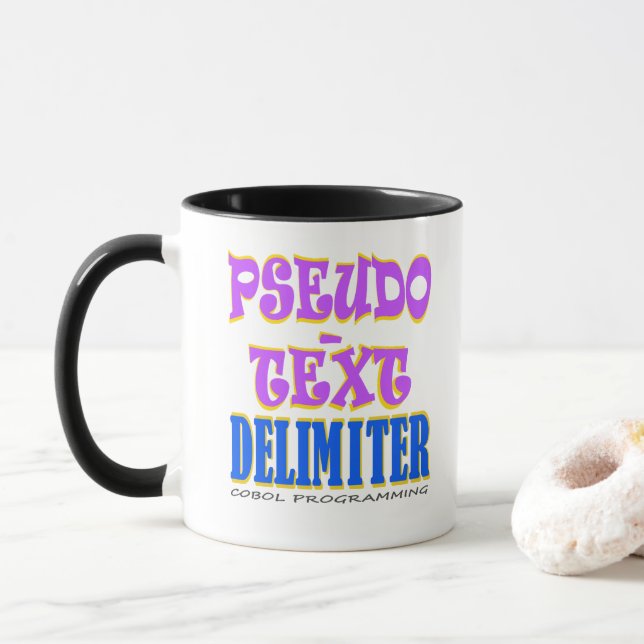 Caneca Delimitador de Pseudo-Texto em Programação Cobol (Com Donut)