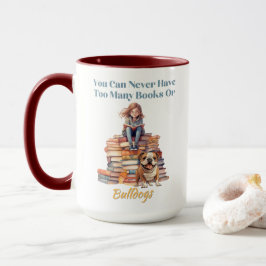 Caneca Demasiados livros ou Buldog