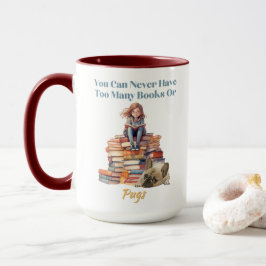 Caneca Demasiados livros ou pugs