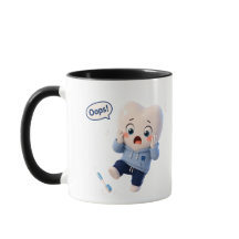 Caneca Dental Divertida com Personagem de Dente Fo