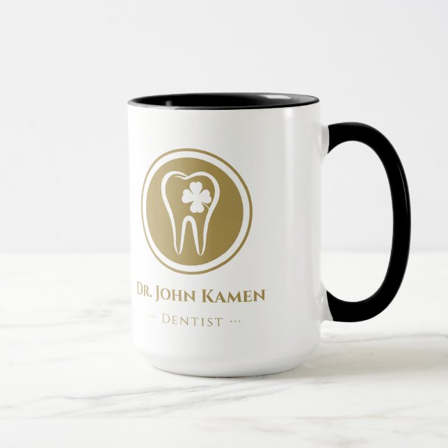 Caneca Dentista Dourado | Dentes Sortudos (Direita)