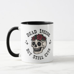 Caneca Dentro morto, Mas Gótico Floral Crânio Ainda Bonit