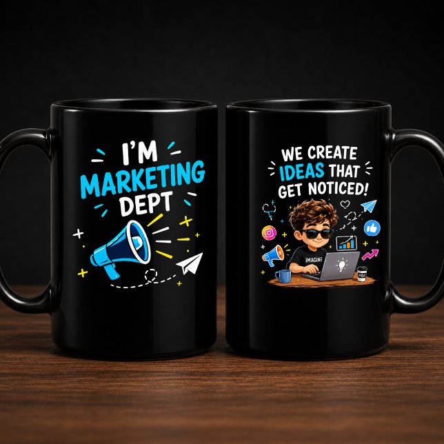 Caneca Departamento de Marketing | Equipe Divertida de Es (Criador carregado)