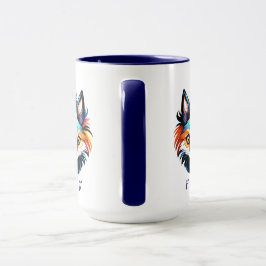 Caneca Der Bunte Fuchs - Kopf Portrait