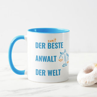 Caneca Der zweitbeste Anwalt der Welt. Lustiges Geschenk.