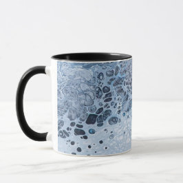 Caneca Deriva Oceânica Azul e Cinza Abstrata
