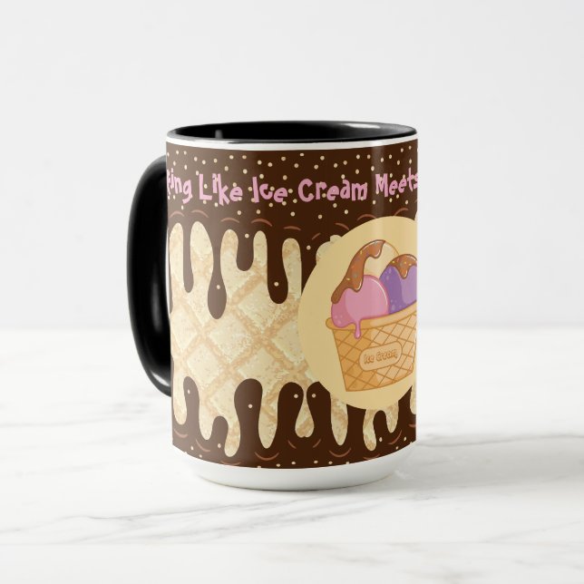 Caneca Derretendo Como Sorvete Encontra o Verão (Frente Esquerda)