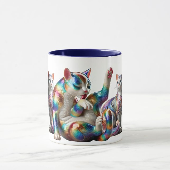 Caneca Des chats magnifiques dont un faisant sa toilette. (Centro)
