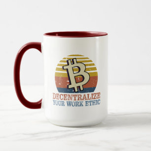 Caneca Descentralize a ética do seu trabalho   Investimen