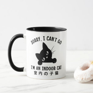Caneca Desculpe, não posso ir. Sou um gatinho engraçado.